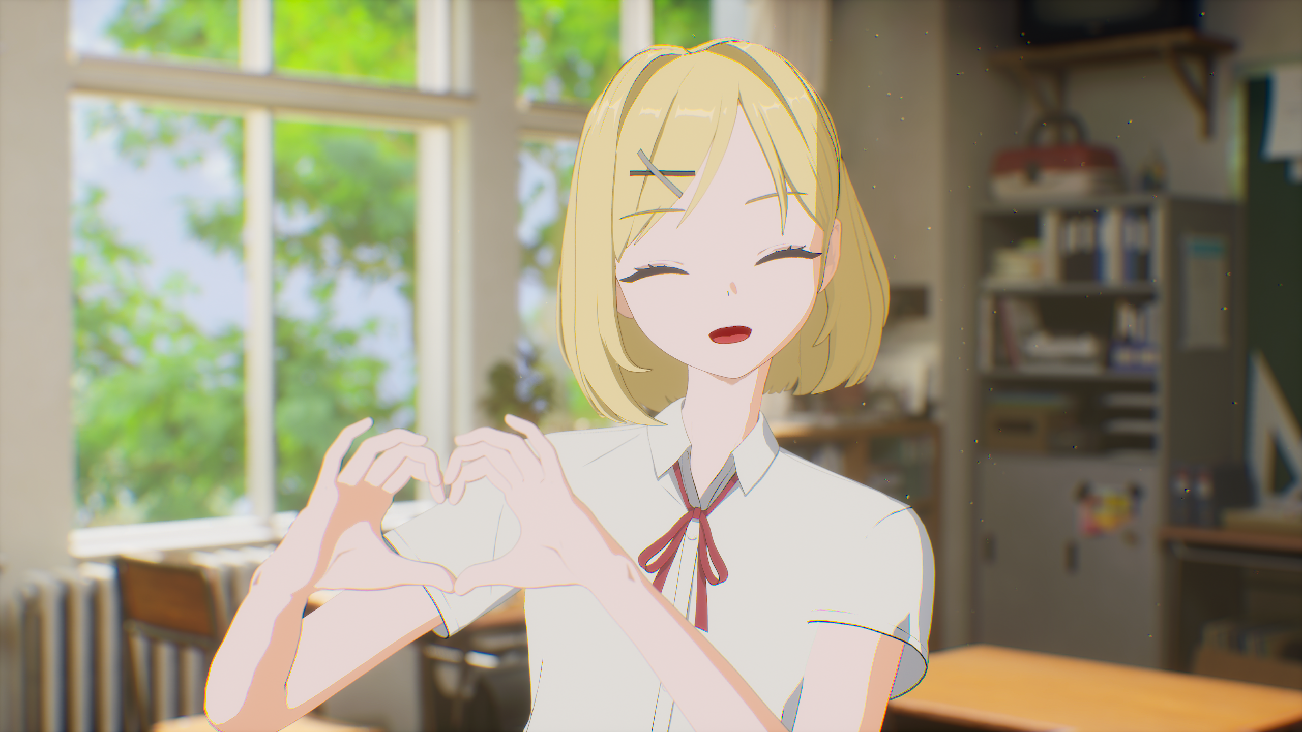 Character close-up with hand pose