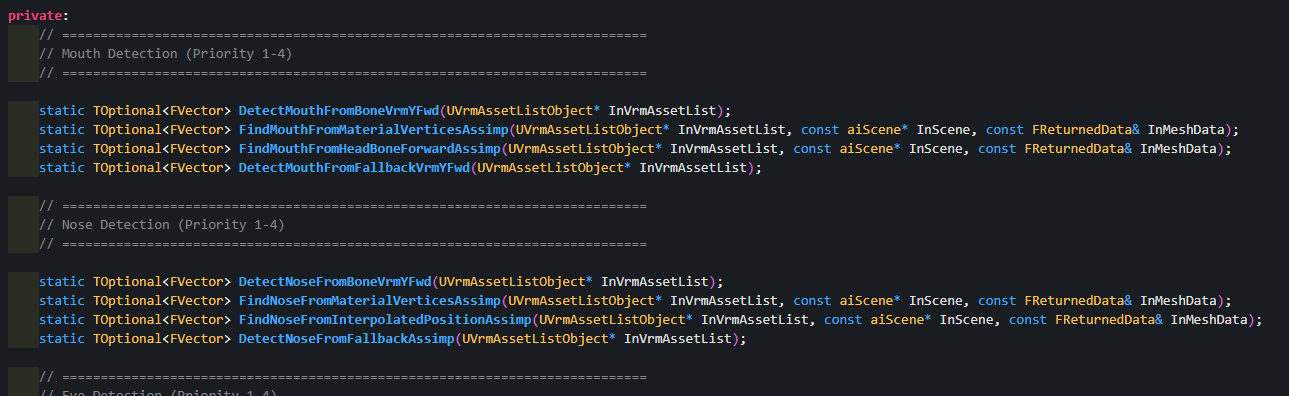 C++ Header — Mouth and Nose Detection Priority 1-4 fallback