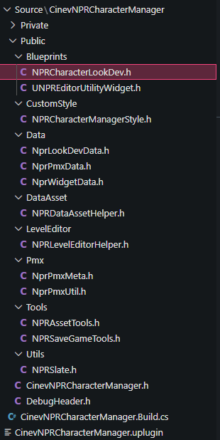 CinevNPRCharacterManager C++ plugin headers