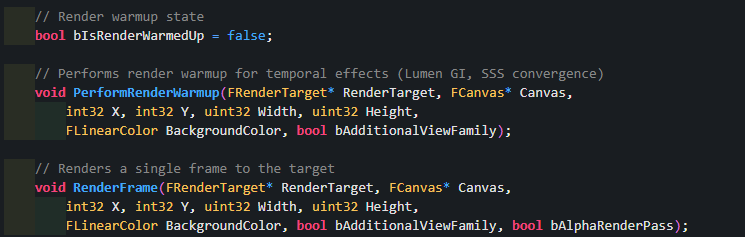 C++ — PerformRenderWarmup and RenderFrame for thumbnail capture