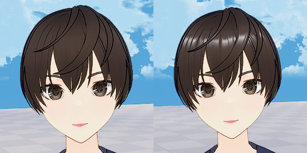 Angel Ring Matcap — Before/After comparison